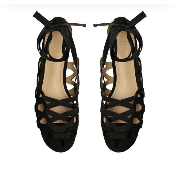 SCHUTZ fedora lace up ballerina flats - shoes sz 10 - Picture 1 of 7